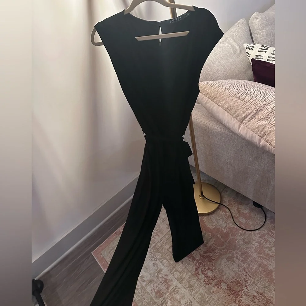 Ralph Lauren Black Tie Waist Pant Jumpsuit - Picture 4 of 13